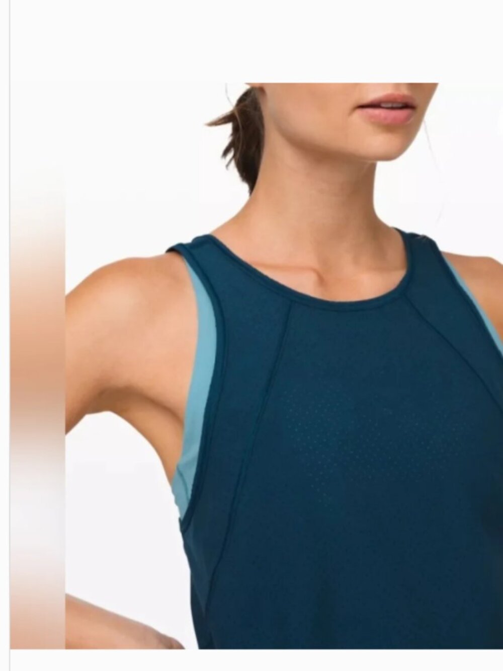 Lululemon Close The Distance Perforated Tank Top Size 4 or 6 Blue - Picture 4 of 7